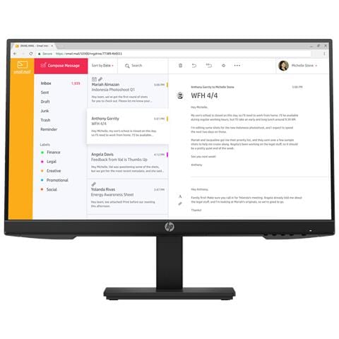 HP Monitor IPS 23.8 Pollici Full HD Antiriflesso Micro-Edge Nero HDMI 5ms