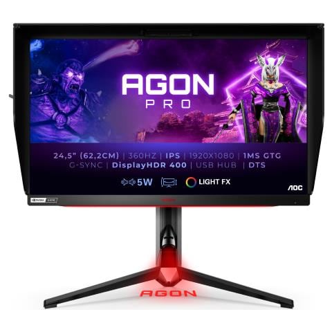 AOC Gaming Monitor 24.5" IPS LED 360Hz 1ms HDR Nero Rosso