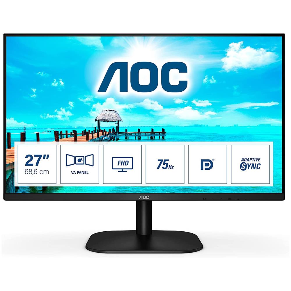 AOC Monitor 27" LED VA Full HD 4ms Black Home Display