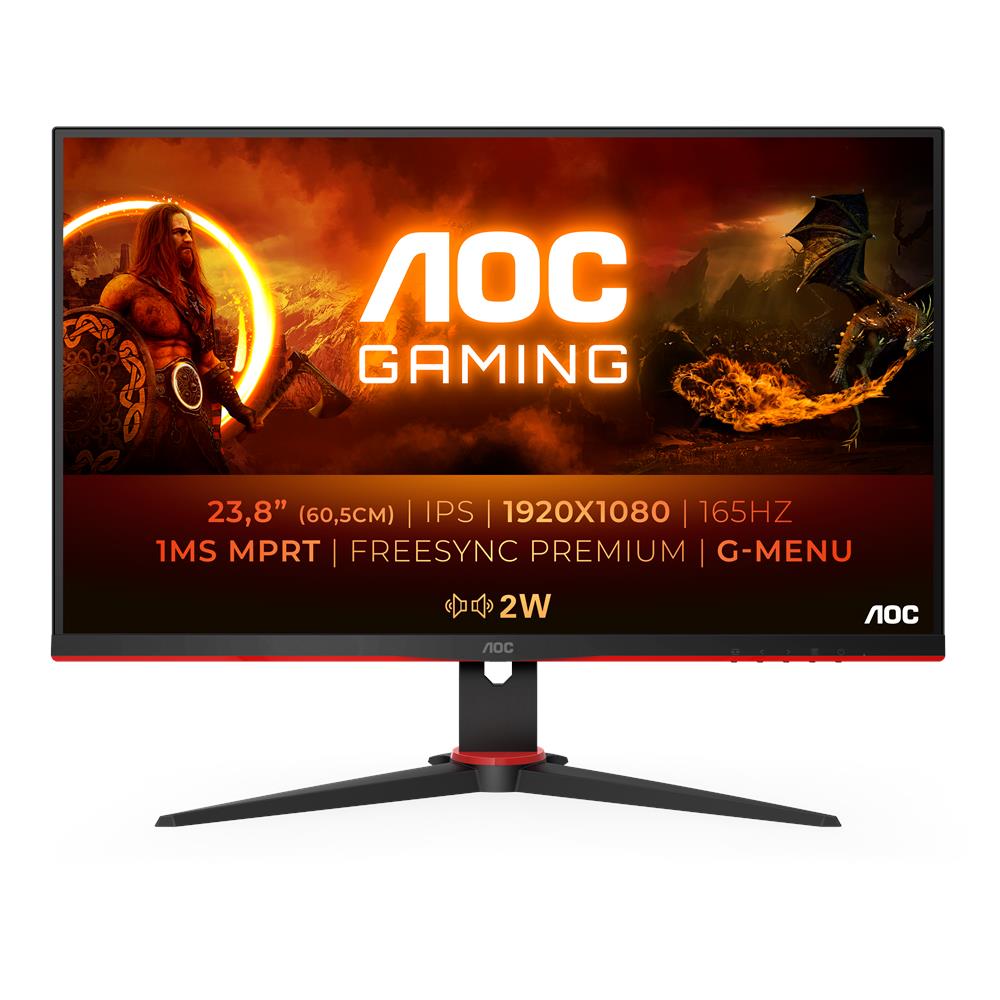 AOC Gaming Monitor IPS 23.8" Full HD 165Hz 1ms FreeSync Nero Rosso