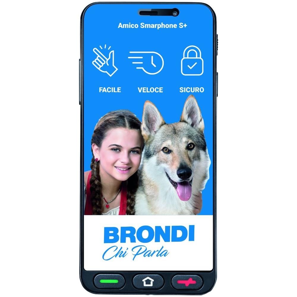 Brondi Senior Phone Display 5.7 LCD Dual SIM 4G Android Nero SOS Tasto