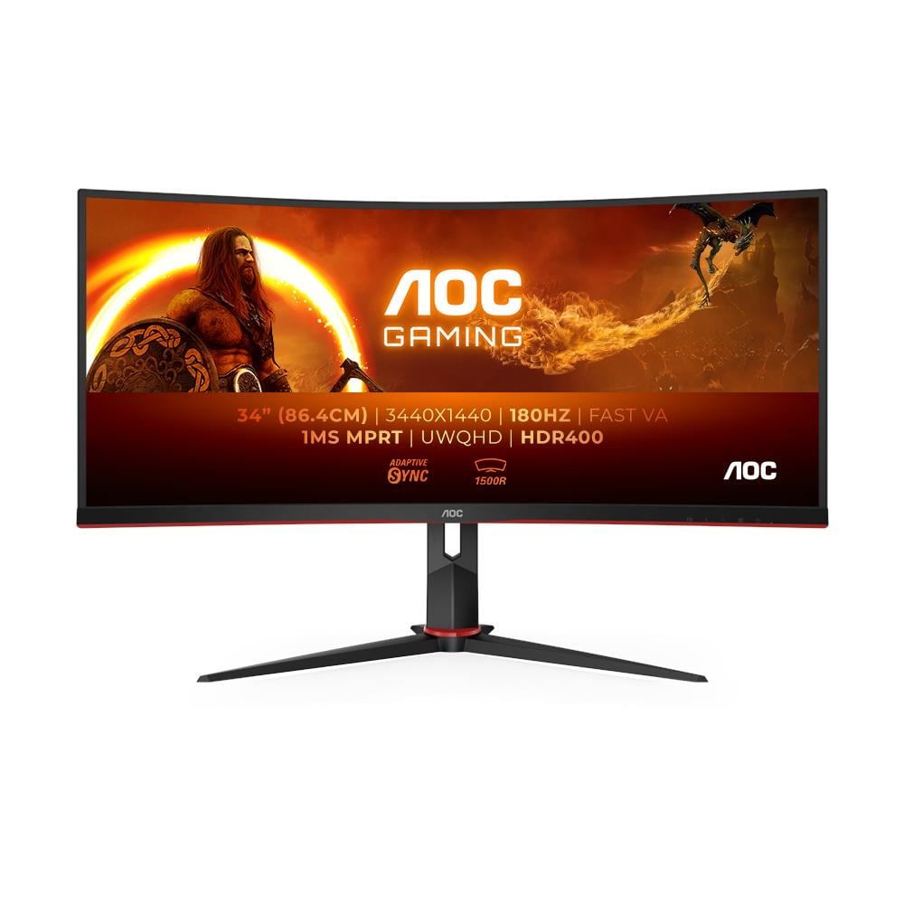 AOC Monitor 34" Curvo VA UWQHD HDR 180Hz Altoparlanti HDMI