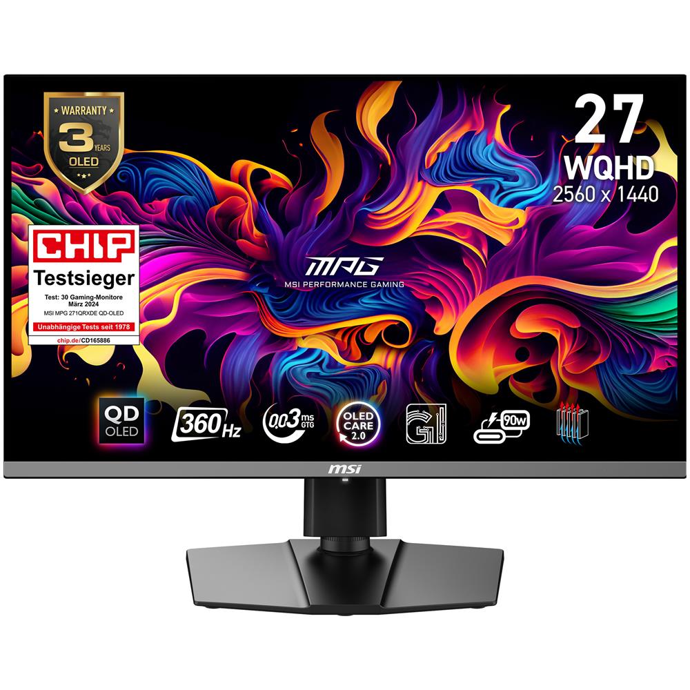 MSI Gaming Monitor 26.5" QD-OLED 360Hz 1ms Flat Screen Nero